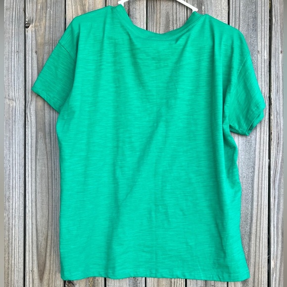 Imperfect cotton blend tee green short sleeve women's tshirt medium casual - Picture 2 of 10